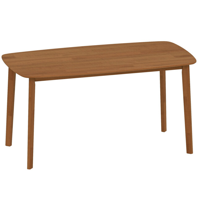 HOMCOM Pine Wood Rectangular Dining Table - Light Brown - image 1