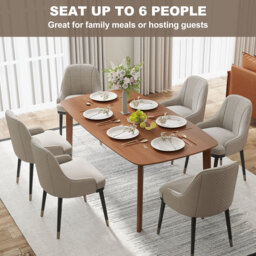HOMCOM Pine Wood Rectangular Dining Table - Light Brown - thumbnail 4