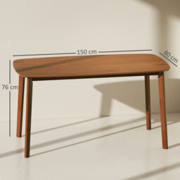 HOMCOM Pine Wood Rectangular Dining Table - Light Brown - thumbnail 3