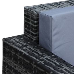 Outsunny 3-Seater All Weather Outdoor Sofa, Rattan Wicker Weave with Metal Frame and Fire Resistant Cushion, Grey - Aosom UK - thumbnail 8
