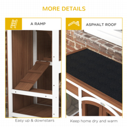PawHut Two-Tier Wooden Pet Hutch with Openable Roof, Slide-Out Tray - Aosom UK - thumbnail 7