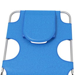 Outsunny Foldable Sun Lounger Set of 2 with Reading Hole, Portable Sun Lounger with 5 Level Adjustable Backrest, Reclining Lounge Chair - Aosom UK - thumbnail 9