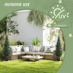 HOMCOM Set of 2 Decorative Artificial Plant, 120 cm Cypress Tree with 638 Leaves in Pot, UV-Resistant Plastic Fake Tree for Indoor Outdoor Home Office - thumbnail 7