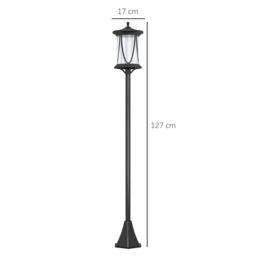 Outsunny Solar Lamp Post Light, 1.3 M LED Outdoor Street Light, Waterproof IP44 for Patio, Garden, Pathway, Cool White - thumbnail 3