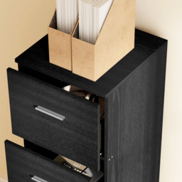 HOMCOM Filing Cabinet with 4 Drawers for Home Office, Tall File Storage Cabinet with Lock, Adjustable Hanging Bar for A4 and Letter Size, Black - Aosom UK - thumbnail 8