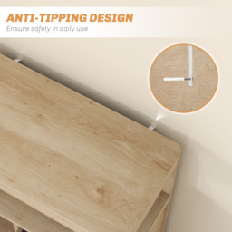 HOMCOM Small Sideboard with Drawers and Adjustable Shelf - Nature Wood Finish - thumbnail 7