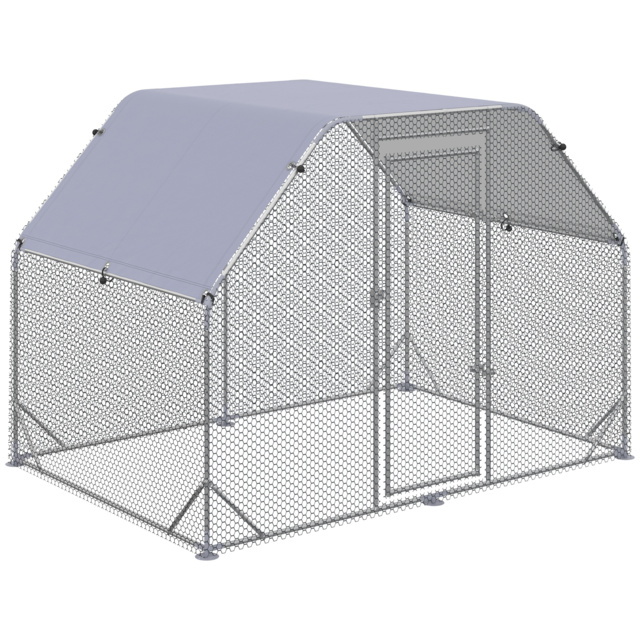 PawHut Chicken Run with Roof, Walk In Chicken Coop for 4-6 Chickens, Hen House Duck Pen Outdoor, 280x190x195 cm - image 1