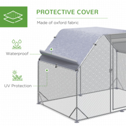 PawHut Chicken Run with Roof, Walk In Chicken Coop for 4-6 Chickens, Hen House Duck Pen Outdoor, 280x190x195 cm - thumbnail 7