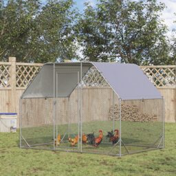 PawHut Chicken Run with Roof, Walk In Chicken Coop for 4-6 Chickens, Hen House Duck Pen Outdoor, 280x190x195 cm - thumbnail 2