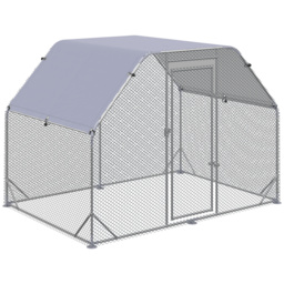 PawHut Chicken Run with Roof, Walk In Chicken Coop for 4-6 Chickens, Hen House Duck Pen Outdoor, 280x190x195 cm - thumbnail 1
