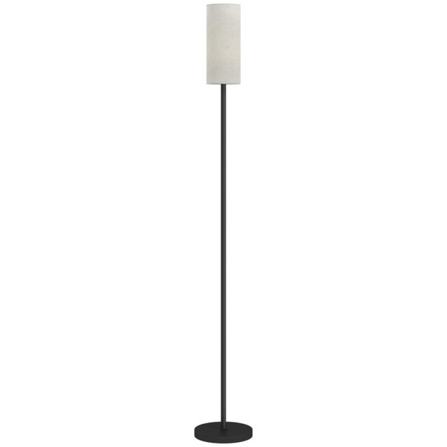 HOMCOM Floor Lamp for Living Room, Modern Standing Lamp with Linen Shade & Foot Switch, Minimalist Tall Pole Lampshade for Bedroom, Office, White - image 1