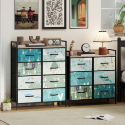 HOMCOM 6-Drawer Chest of Drawers - Blue - thumbnail 8