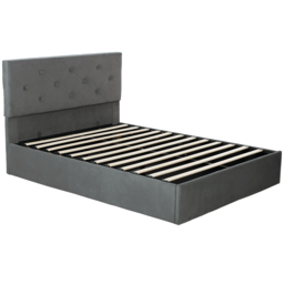 HOMCOM King Size Bed Frame Gas Side Lift Under Bed Storage Upholstered Platform Bed Tufted Headboard for 150 x 200 cm Mattress - thumbnail 1