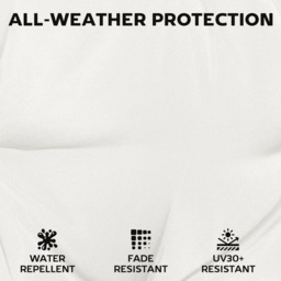 Outsunny Outdoor Seat Cushions Set of 2 with Ties, Waterproof Garden Seat Pads, Cream White - thumbnail 5