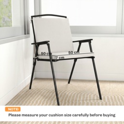 Outsunny Outdoor Seat Cushions Set of 2 with Ties, Waterproof Garden Seat Pads, Cream White - thumbnail 3