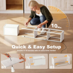 HOMCOM Standing Lamp, Floor Lamp with 3-Tier Storage Shelf, Reading Standing Lamp for Living Room, Bedroom, White - Aosom UK - thumbnail 7
