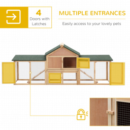 PawHut 2-Storey Rabbit Hutch with Water-Resistant Roof Ramp, Nature Wood - Aosom UK - thumbnail 4