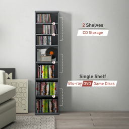 HOMCOM 260 Narrow CD Storage Unit - Grey - thumbnail 8