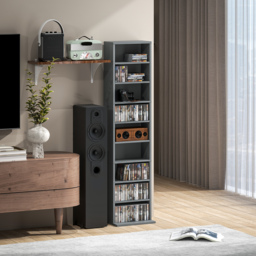 HOMCOM 260 Narrow CD Storage Unit - Grey - thumbnail 9