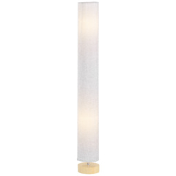 HOMCOM 120H cm Wooden Base Fabric Floor Lamp with Linen Fabric, Grey - Aosom UK