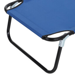 Outsunny Folding Sun Lounger: Adjustable 5-Position Backrest, Lightweight Poolside & Sunbathing Recliner, Blue - Aosom UK - thumbnail 9