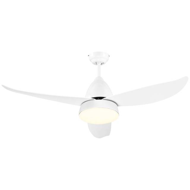 HOMCOM Reversible Ceiling Fan with Light, 3 Blades Modern Mount White LED Lighting Fan w/ Remote Controller, for Living Room, White - Aosom UK - image 1