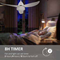 HOMCOM Reversible Ceiling Fan with Light, 3 Blades Modern Mount White LED Lighting Fan w/ Remote Controller, for Living Room, White - Aosom UK - thumbnail 7