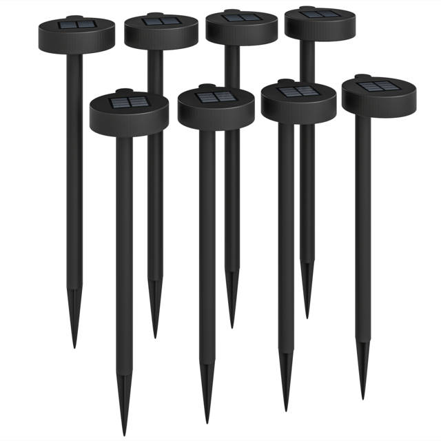 Outsunny Solar Lights Outdoor Garden Stake 8 Pack Pathway Lighting, Solar Stake Lights with Auto On/Off LED, IP44 Waterproof Plastic Outdoor Garden Lighting for Path, Patio and Landscape - image 1