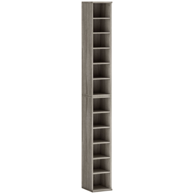 HOMCOM CD Media Display Shelf Unit Tower Rack with Adjustable Shelves, Set of 2 - Aosom UK - image 1