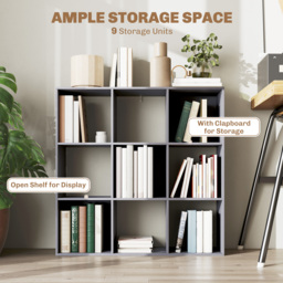 HOMCOM Nine-Cube Storage Shelf - Grey - thumbnail 4