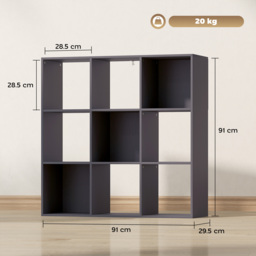 HOMCOM Nine-Cube Storage Shelf - Grey - thumbnail 3