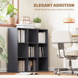 HOMCOM Nine-Cube Storage Shelf - Grey - thumbnail 6