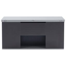 Lift-Top Coffee Table with 2 Push-to-Open Drawers and 3 Open CompartmentsStorage, Desk for Dining/Work/Relax, 100L x 51W x 47H cm, Grey - Aosom UK - thumbnail 2