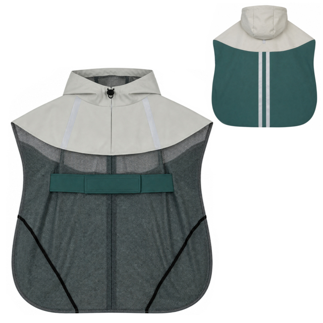 PawHut Dog Raincoat with Hood, Waterproof & Breathable Rain Jacket with Leash Hole, for Medium Dogs, Green, M - image 1