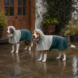 PawHut Dog Raincoat with Hood, Waterproof & Breathable Rain Jacket with Leash Hole, for Medium Dogs, Green, M - thumbnail 9