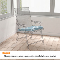Outsunny Set of 6 Chair Cushion Seat Pads Dining Chair w/ Straps, Indoor Outdoor Removable Tie On Garden Patio, Light Grey - thumbnail 3