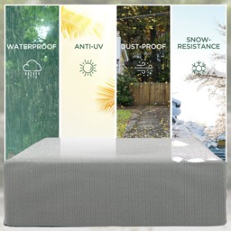 Outsunny Large Patio Furniture Cover, 235x190x90 cm, Waterproof and Anti-UV Outdoor Garden Furniture Protector, Grey - thumbnail 4