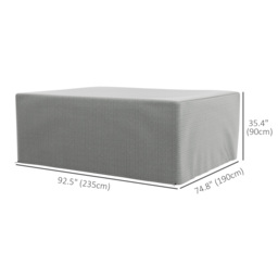 Outsunny Large Patio Furniture Cover, 235x190x90 cm, Waterproof and Anti-UV Outdoor Garden Furniture Protector, Grey - thumbnail 3