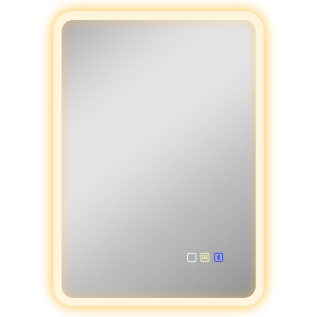 HOMCOM 50 x 70 cm Backlit Illuminated Bathroom Mirror with LED Lights and Bluetooth - Silver Tone - image 1