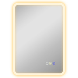 HOMCOM 50 x 70 cm Backlit Illuminated Bathroom Mirror with LED Lights and Bluetooth - Silver Tone - thumbnail 1