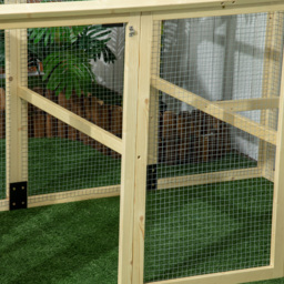PawHut Large Chicken Run, Wooden Chicken coop, with Combinable Design - Natural Wood Finish - thumbnail 8