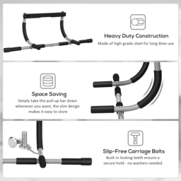HOMCOM Pull-Up Bar for Doorway Home Fitness Door Horizontal Bar Indoor Gym Upper Body Workout - thumbnail 7