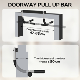 HOMCOM Pull-Up Bar for Doorway Home Fitness Door Horizontal Bar Indoor Gym Upper Body Workout - thumbnail 8