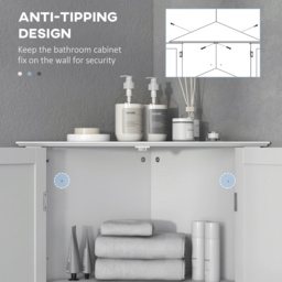 kleankin Triangle Bathroom Cabinet, Corner Bathroom Storage Unit with Adjustable Shelf and Recessed Door, Free Standing, White - Aosom UK - thumbnail 6