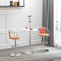 HOMCOM Adjustable Round Bistro Table, Bar Table with Swivel Top, Metal Frame, Stylish Pub Table for Kitchen, White - Aosom UK - thumbnail 2