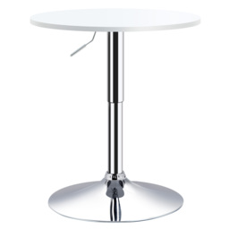 HOMCOM Adjustable Round Bistro Table, Bar Table with Swivel Top, Metal Frame, Stylish Pub Table for Kitchen, White - Aosom UK - thumbnail 1