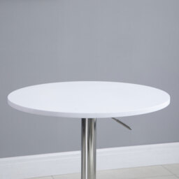HOMCOM Adjustable Round Bistro Table, Bar Table with Swivel Top, Metal Frame, Stylish Pub Table for Kitchen, White - Aosom UK - thumbnail 8