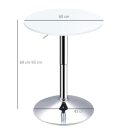 HOMCOM Adjustable Round Bistro Table, Bar Table with Swivel Top, Metal Frame, Stylish Pub Table for Kitchen, White - Aosom UK - thumbnail 3