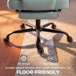 HOMCOM Executive Office Chair, Leathaire Big and Tall Office Chair 180 kg with Wide Seat, Reclining, Lumbar Support, Blue - thumbnail 7