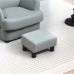 HOMCOM PU Leather Footstool with 4 Plastic Legs, Grey - thumbnail 2